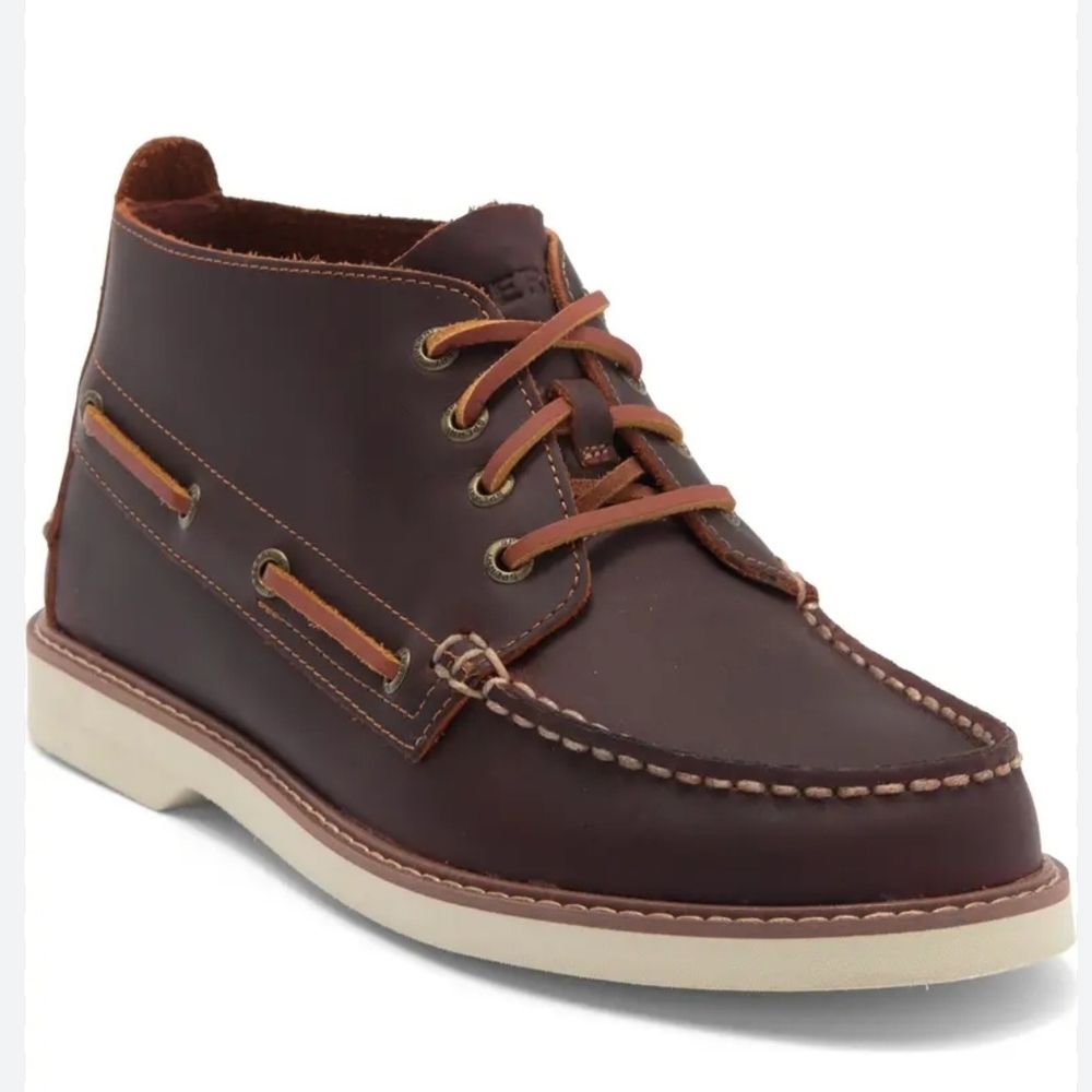 Sperry Authentic Original Chukka Boots Mens Size 11 Dark Beige Leather New - Picture 1 of 10